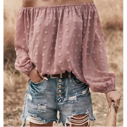 Off Shoulder Dotted Top