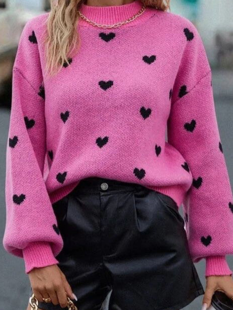 All over Heart Sweater