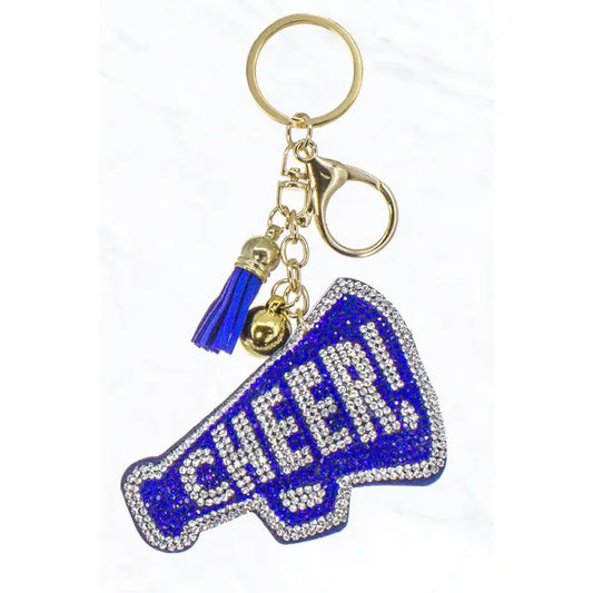 Glittering Cheer Megaphone with Tassel Cushion Keychain